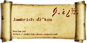 Jambrich Ákos névjegykártya