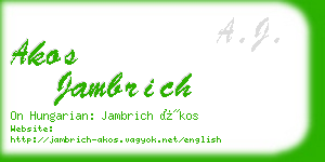 akos jambrich business card